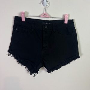 KanCan Black Raw Hem High Rise Denim Jean Shorts Size 11 / 29 Womens